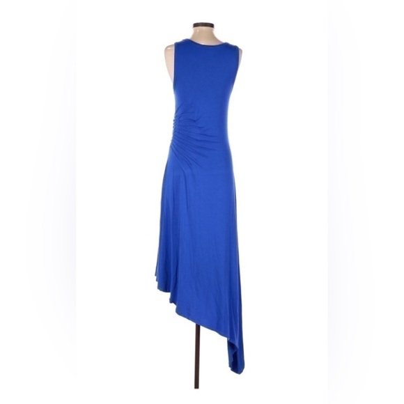 Neiman Marcus royal blue tank long asymmetrical maxi Sleeveless Dress size small - Picture 2 of 11